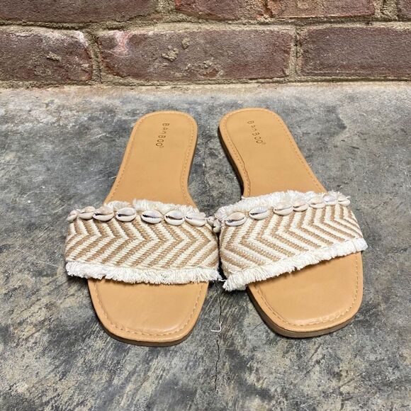 Bamboo Cream & Tan She’ll Slip On Sandal Size 11 - Picture 3 of 6